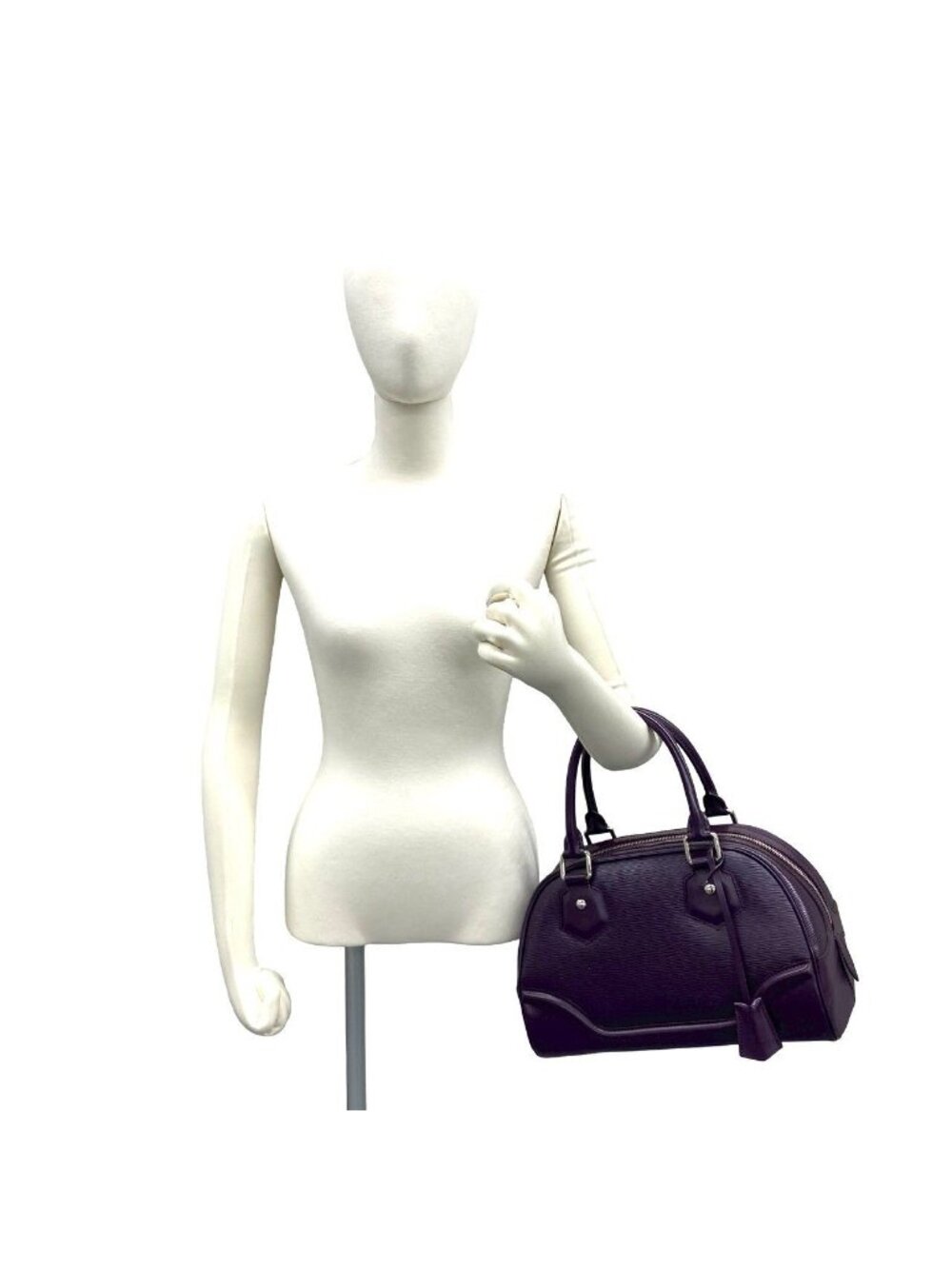Louis Vuitton Bowling Montaigne PM Epi Leather Boston Bag Cassis Purple - Picture 2 of 10
